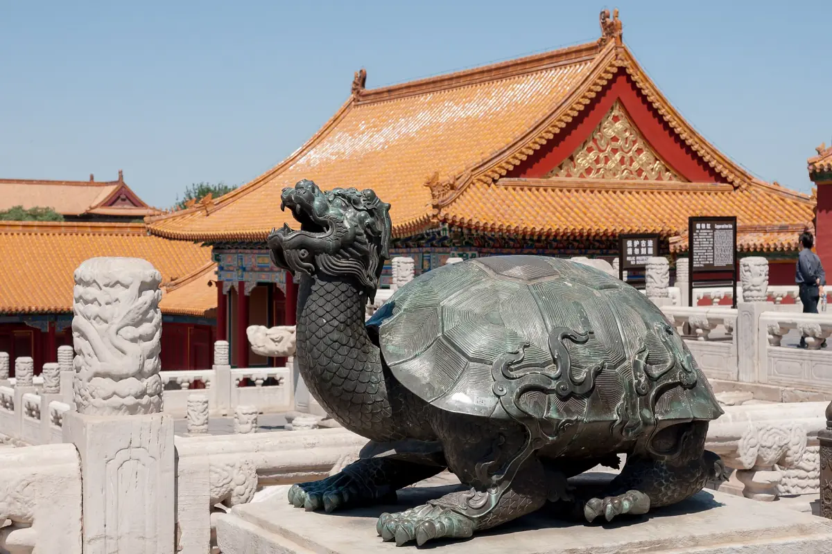 Bronze turtle on the terrace of the Hall of Supreme Harmony